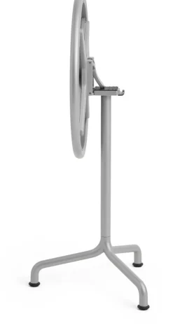 Table de jardin ronde en aluminium laqué gris argenté 55x74cm Deville - HAY