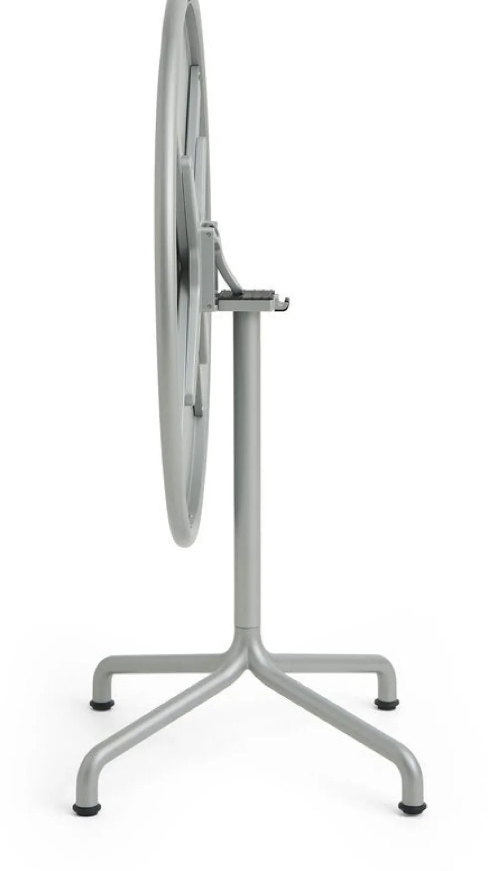 Table de jardin ronde en aluminium laqué gris argenté 80x74cm Deville - HAY