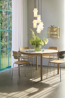 Table de salle à manger oblique ronde gris - Hübsch