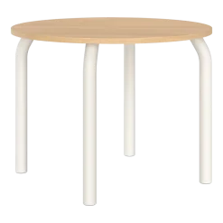 Table de salle à manger ronde en chêne et pieds beige désertique 100cm Meko - noo.ma