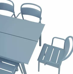 Table d'extérieur en acier bleu ciel 220 x 90 cm Linear - Muuto
