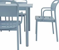 Table d'extérieur en acier bleu ciel 220 x 90 cm Linear - Muuto