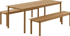 Table d'extérieur en acier orange 200 x 75 cm Linear - Muuto