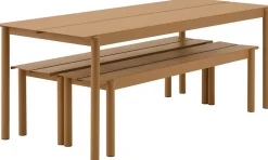 Table d'extérieur en acier orange 200 x 75 cm Linear - Muuto