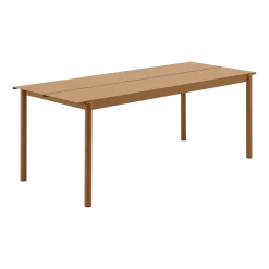 Table d'extérieur en acier orange 200 x 75 cm Linear - Muuto