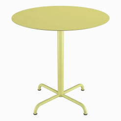 Table d'extérieur ronde en aluminium jaune citron avec pieds 74cm pico - Houe