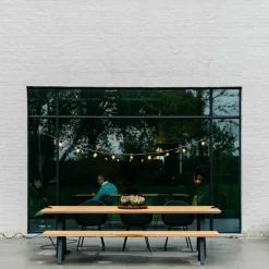 Table d'extérieur teck massif et noir 285 x 100 cm Matteo - Vincent Sheppard
