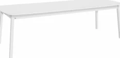 Table ellipse rectangulaire en bouleau et MDF blanc 160 x 102 cm Verona - Hans K