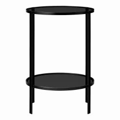 Table en acier et verre noir 40x58 cm Fumi - AYTM