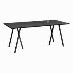 Table en acier noire L180 cm Loop Stand - HAY