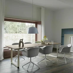 Table en chêne massif fumé et aluminium gris 295 x 108 cm 70/70 - Muuto