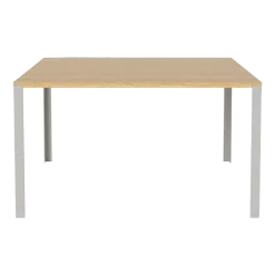 Table en chêne massif huilé et acier laqué gris 130 x 130 cm Link - Bolia