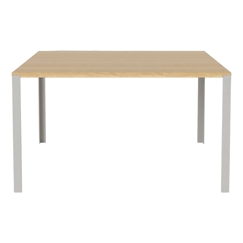 Table en chêne massif huilé et acier laqué gris 130 x 130 cm Link - Bolia