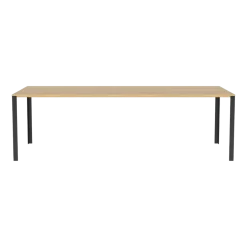 Table en chêne massif huilé et acier laqué noir 90 x 240 cm Link - Bolia