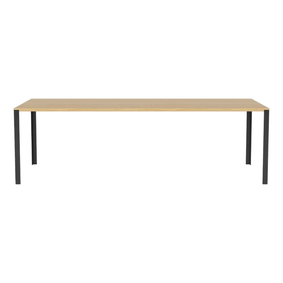 Table en chêne massif huilé et acier laqué noir 90 x 240 cm Link - Bolia