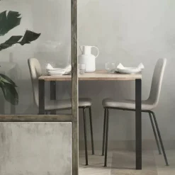 Table en chêne massif huilé et acier laqué noir 90 x 180 cm Link - Bolia