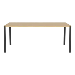 Table en chêne massif huilé et acier laqué noir 90 x 180 cm Link - Bolia