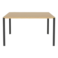 Table en chêne massif huilé et acier laqué noir 130 x 130 cm Link - Bolia