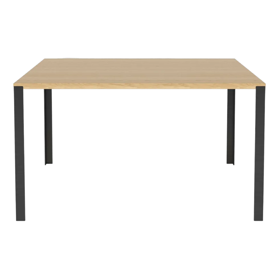 Table en chêne massif huilé et acier laqué noir 130 x 130 cm Link - Bolia