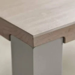 Table en chêne massif huilé pigmenté blanc et acier laqué gris 90 x 180 cm Link - Bolia