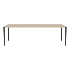 Table en chêne massif huilé pigmenté blanc et acier laqué noir 90 x 240 cm Link - Bolia