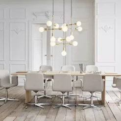 Table en chêne massif huilé pigmenté blanc 91 x 260 cm Alp - Bolia