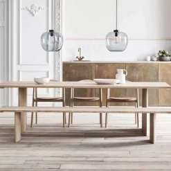 Table en chêne massif huilé pigmenté blanc 91 x 260 cm Alp - Bolia