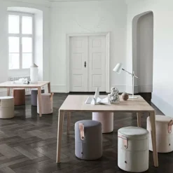 Table en chêne massif huilé pigmenté blanc 130 x 130 cm Graceful - Bolia