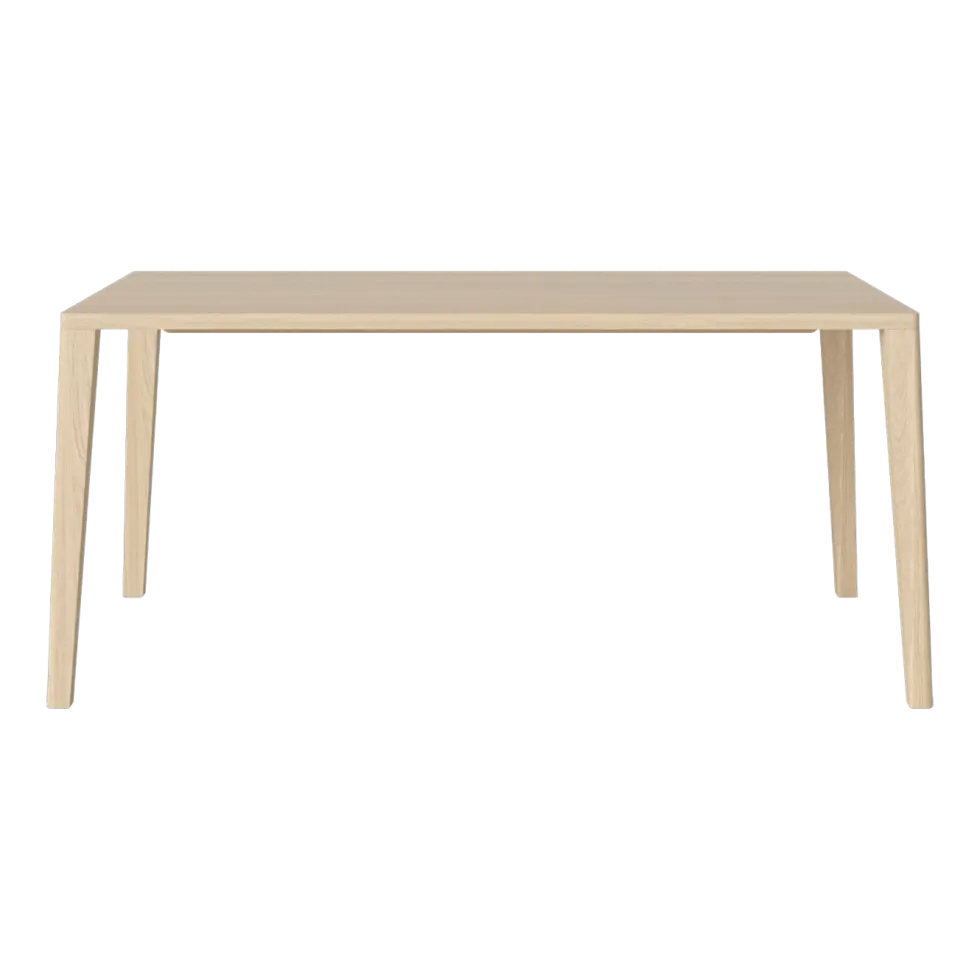Table en chêne massif huilé pigmenté blanc 95 x 160 cm Graceful - Bolia