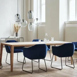 Table en chêne massif huilé pigmenté blanc 95 x 160 cm Graceful - Bolia