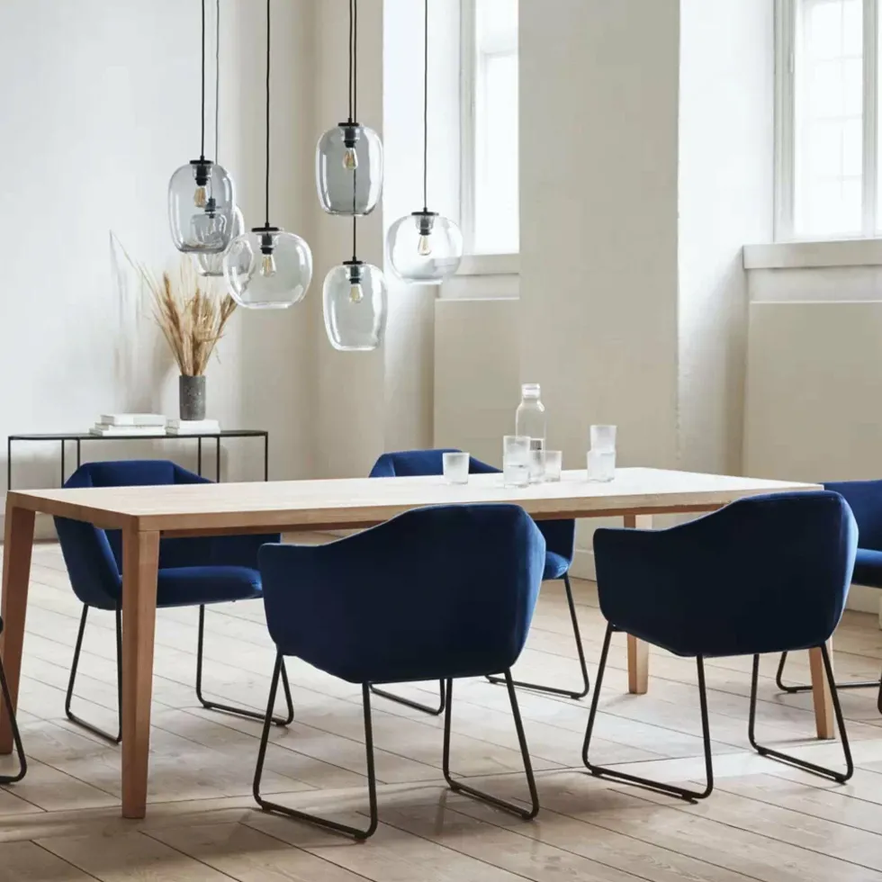 Table en chêne massif huilé pigmenté blanc 95 x 160 cm Graceful - Bolia