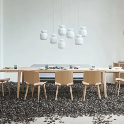 Table en chêne massif huilé pigmenté blanc 95 x 180 cm Graceful - Bolia