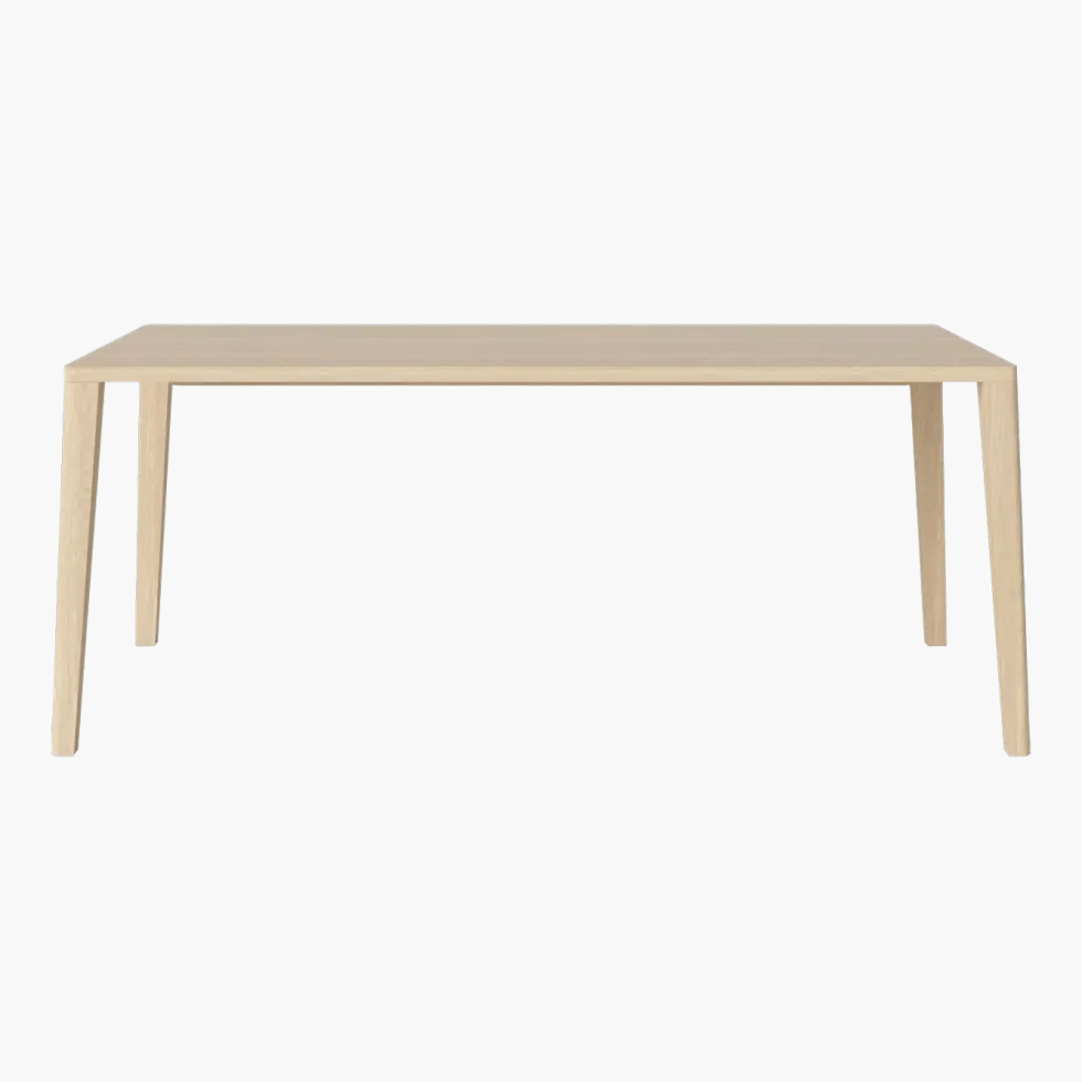 Table en chêne massif huilé pigmenté blanc 95 x 180 cm Graceful - Bolia