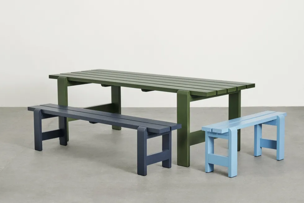 Table en pin laqué olive 180 x 66 x 74 cm Weekday - Hay