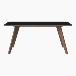 Table en stratifié fenix noir et noyer massif huilé 95 x 170 cm New Mood - Bolia