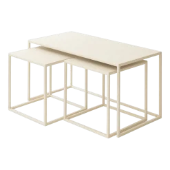 Table gigogne en acier beige cashew 45x90cm Tre Semina X - Metallbude