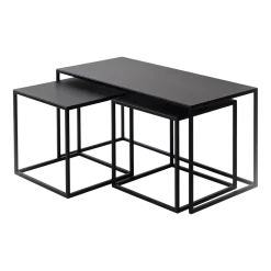 Table gigogne en acier noir 45x90cm Tre Semina X - Metallbude