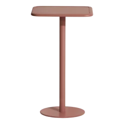Table haute carrée en aluminium outdoor terracotta Week end - Petite friture