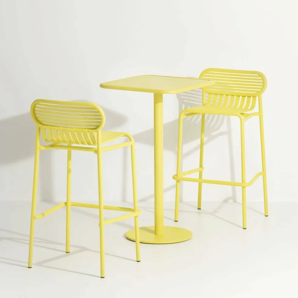 Table haute carrée outdoor blanche Week end - Petite friture
