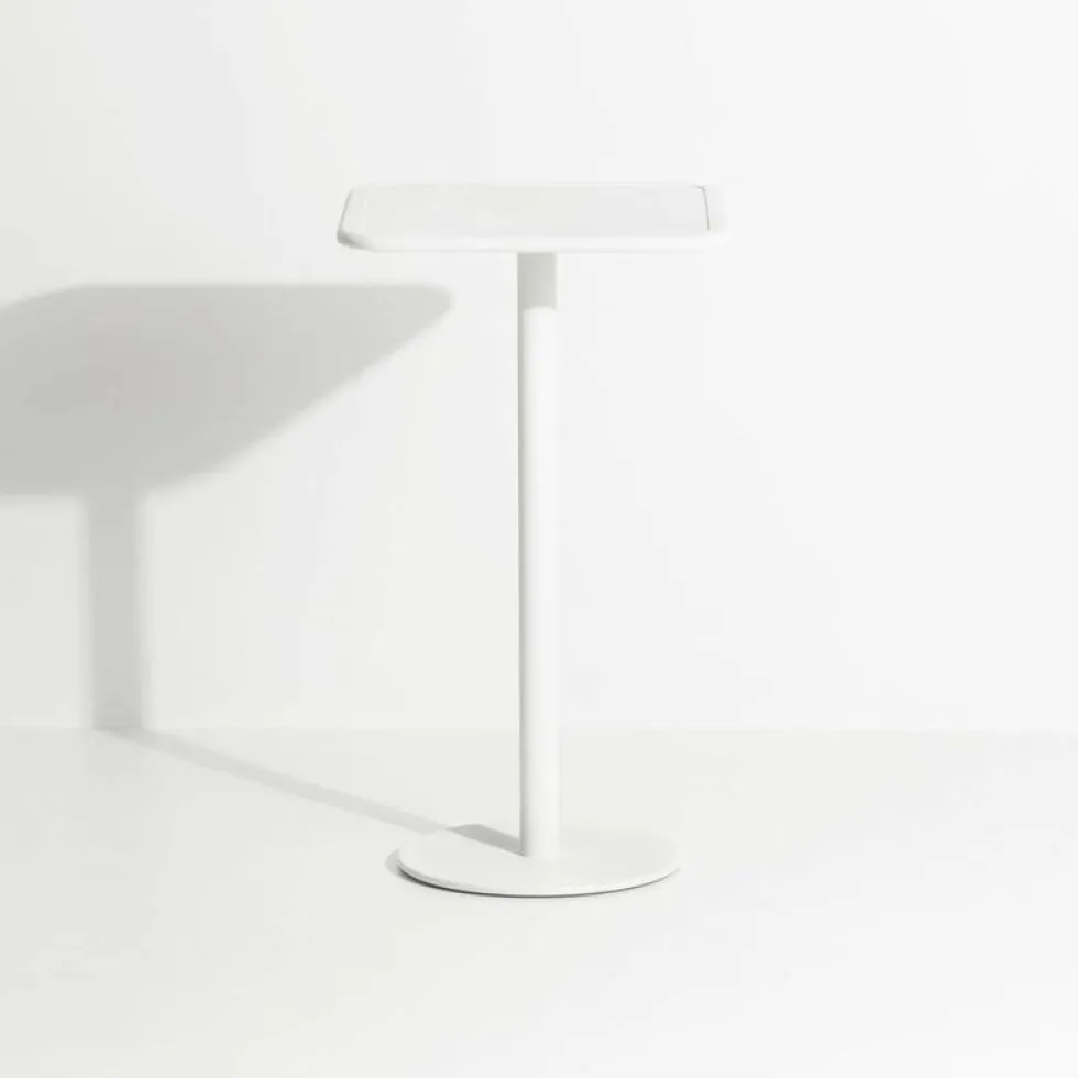 Table haute carrée outdoor blanche Week end - Petite friture
