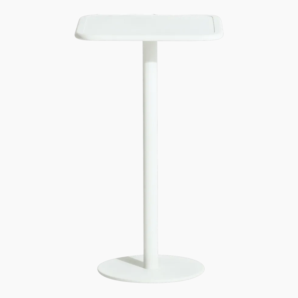 Table haute carrée outdoor blanche Week end - Petite friture