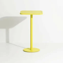 Table haute carrée outdoor jaune Week end - Petite friture