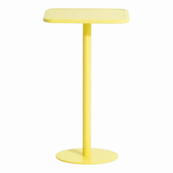 Table haute carrée outdoor jaune Week end - Petite friture