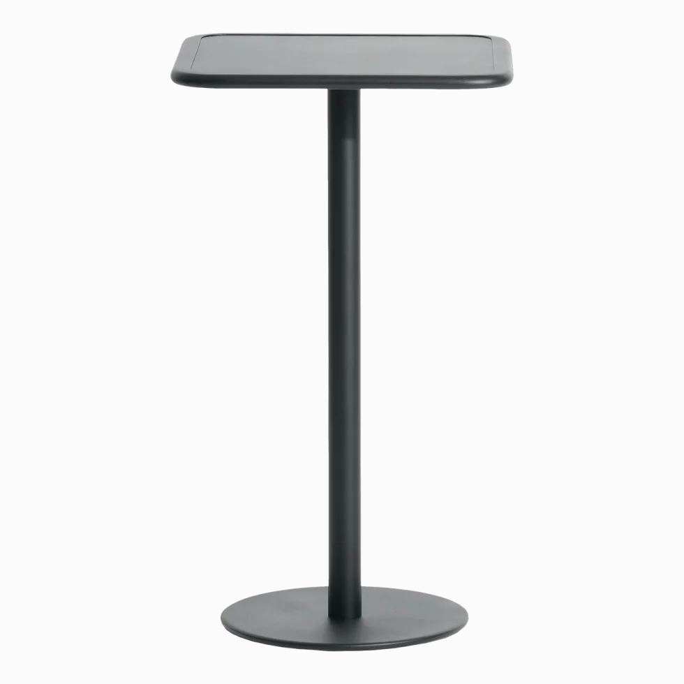 Table haute carrée outdoor noire Week end - Petite friture