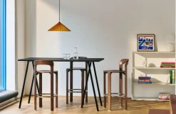Table haute en acier noire L160 cm Loop Stand High - HAY