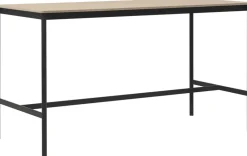 Table haute en chêne contreplaqué et piétement noir 85 x 190 x 105 cm Base - Muuto