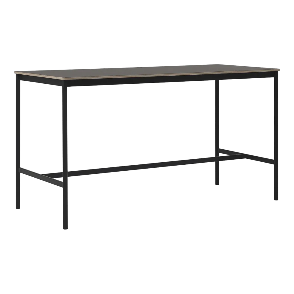 Table haute en linoléum noire contreplaqué 85 x 190 x 105 cm Base - Muuto