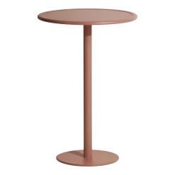 Table haute ronde en aluminium outdoor terracotta Week end - Petite friture