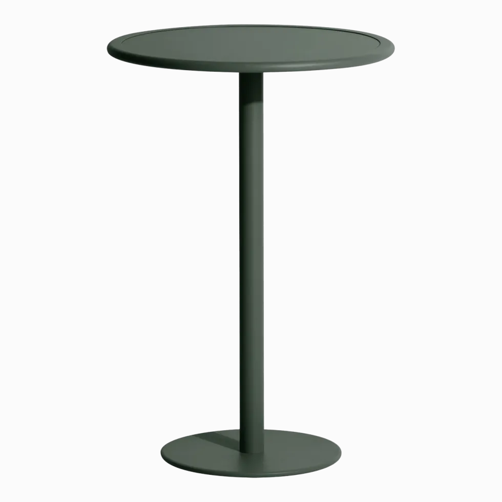 Table haute ronde outdoor vert bouteille Week end - Petite friture