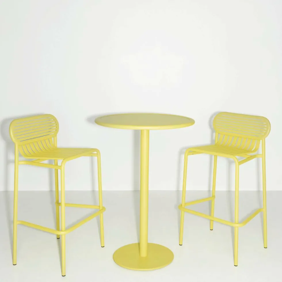 Table haute ronde outdoor vert bouteille Week end - Petite friture